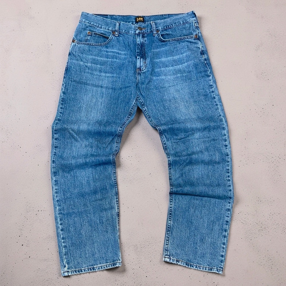 Vintage Lee Jeans Mens 36x30 Blue Denim Straight Leg Regular Fit Y2K 90s